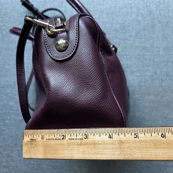 Coach Mini Bennett Burgundy Satchel 2-Way Shoulder Handbag - Picture 10 of 16
